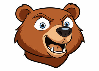 angry bear head, Angry bear logo e sport mascot vector cartoon illustration