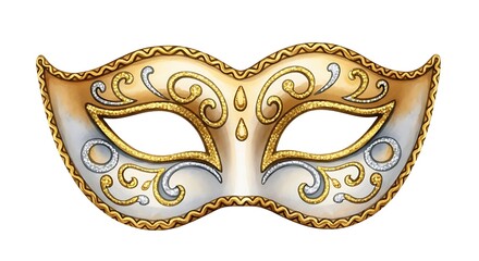 Venetian Gold Masquerade Mask - Elegant Party Costume Accessory
