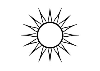 sun icon symbol vector design line art vector illustration