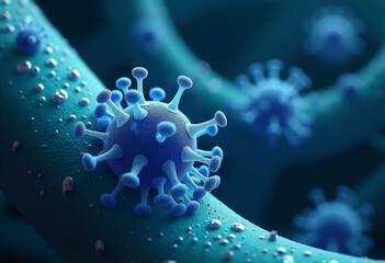 3D Virus Cell on Microscopic