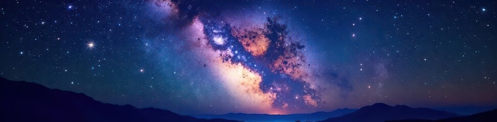 Brilliant Milky Way panorama, countless stars gleaming, galaxy, space