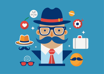 Promotion and shopping template for love dad concept line art vector illustration