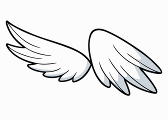 Obraz premium Angel wings, bird wings collection hand drawn line art vector illustration 