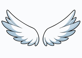 Wings on black background hand drawing vector illustration