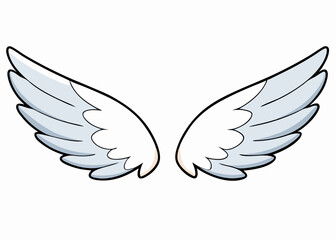 Obraz premium Wings on black background hand drawing vector illustration