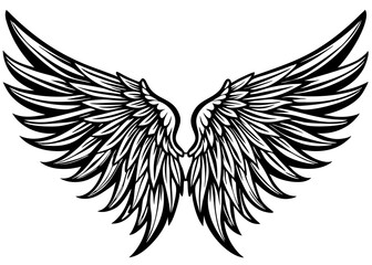 Obraz premium wings isolated on Silhouette Creative vector cartoon illustration