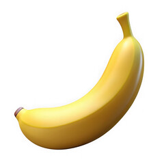Isolated yellow banana on transparent background
