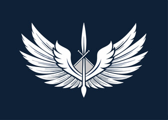 Fototapeta premium Wings sketch white background vector illustration hand draw design