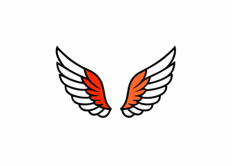 wings isolated on white background minimalist logo, Icon, element vector illustration