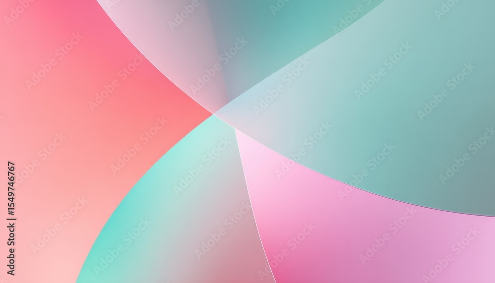 Poster abstract smooth pastel color background with blended soft gradients in pink blue mint and purple sha