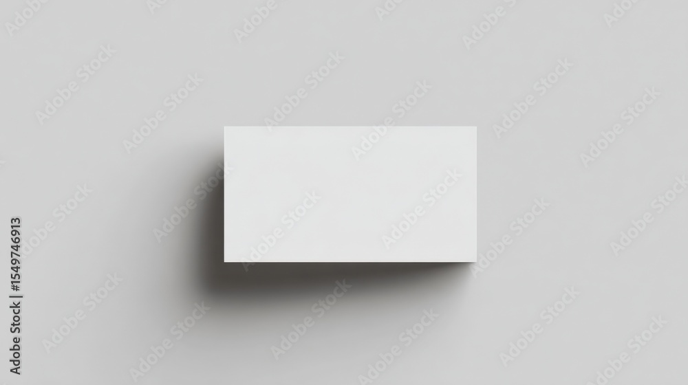 Poster Minimalist White Blank Card Standing Vertically on White Background for Presentation Mockup and Design Layouts in Modern Style