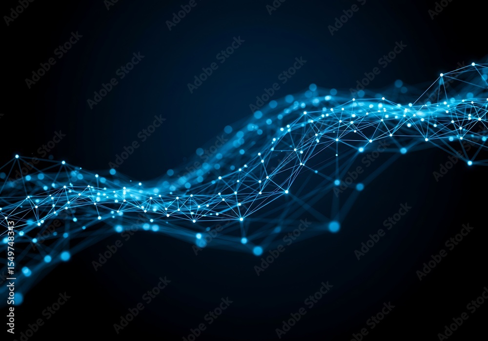 Aufkleber abstract network connection data technology on a dark background