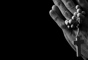 Praying to God with hands together stock image stock photo