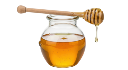 Isolated Honey Pot with Dipper, Sweet Food