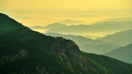 Beautiful mountain ridges in Korea