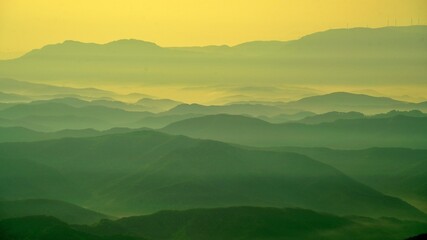 Beautiful mountain ridges in Korea