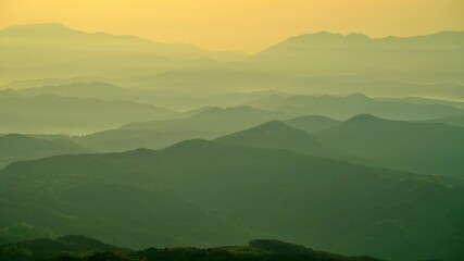 Beautiful mountain ridges in Korea