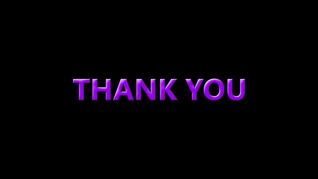 Thank You Text Reveal Animation with Stroke Glow Effect, suitable for celebration, wishes, events, message, holiday, festival