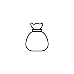 A simple line art icon of a money bag. Ideal for finance apps or websites.