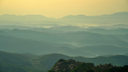 Beautiful mountain ridges in Korea