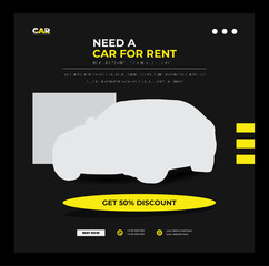 Rent a car social media banner template design