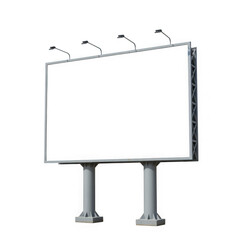 Obraz premium Blank billboard with lights isolated on transparent background