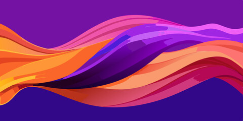 Vibrant abstract flowing waves of orange pink and purple colors