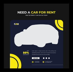Rent a car social media banner template design