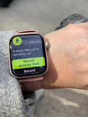 Apple Watch Outdoor Walk Fitness Tracking Close-Up