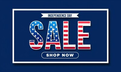 Fourth of july sale banner with american flag design