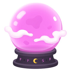 Mystical Crystal Ball Halloween Illustration