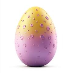 Easter egg with soft memory foam texture, isolated on white background