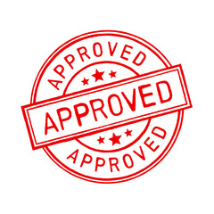 Approved rubber stamp. Isolated vector illustration.