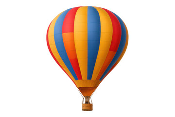 Fototapeta premium Vibrant hot air balloon with transparent background, perfect for travel and adventure projects