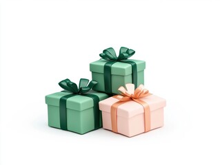 Obraz premium Gift boxes stacked, pastel colors