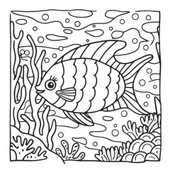 Summer Fun Coloring Page – Cute and Easy Summer Scene Illustration for Kids and Adults