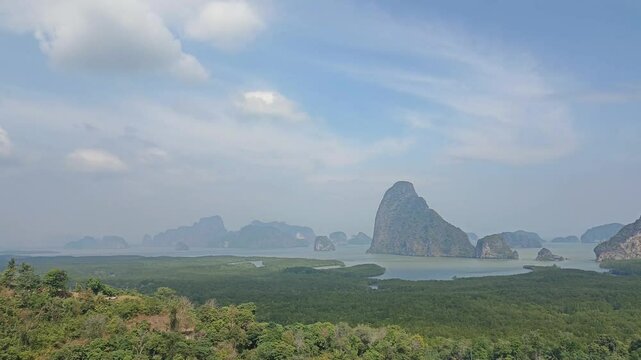 tropical island sea ocean view. holiday vacation seascape in Thailand.