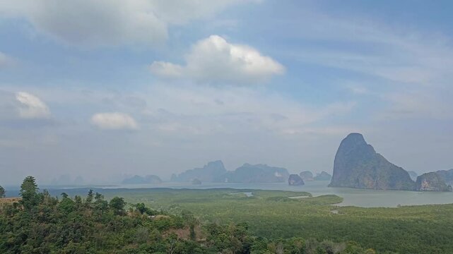 tropical island sea ocean view. holiday vacation seascape in Thailand.
