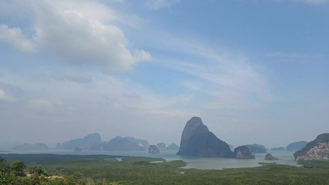 tropical island sea ocean view. holiday vacation seascape in Thailand.