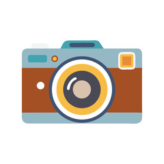 Retro camera flat icon vector, vintage photography device, classic photo equipment, stylish graphic design

