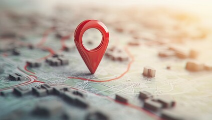 Red map pin on city map (1)