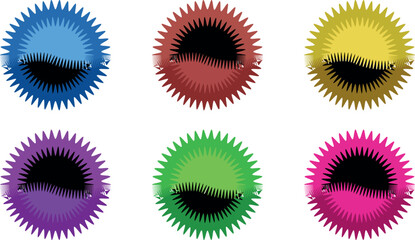 Versatile Starburst Round Sticker and Tag Icon Set – Circular Promo, Sale, and Price Badge Shapes for Marketing and Graphic Design Projects – Vector Illustration Collection