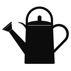 Classic watering can black vector icon, ideal for gardening, plants, watering tools, horticulture, and eco-friendly lifestyle designs