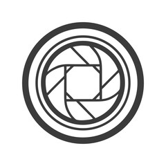 Flat camera lens icon vector, modern photography equipment symbol, digital photo gear illustration