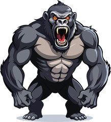 Howling Gorilla Beast Vector

