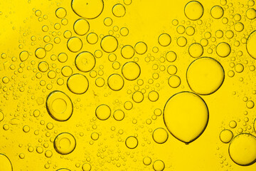 Macro yellow bubble texture close up,Macro microscope yellow bubble texture, Close-up Yellow...