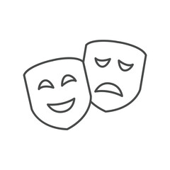 Theatre Mask thinline icon , vector, pixel perfect, illustrator file 
