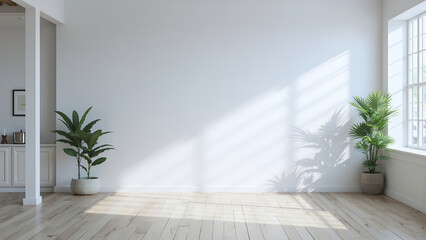 Bright and inviting empty room with plants