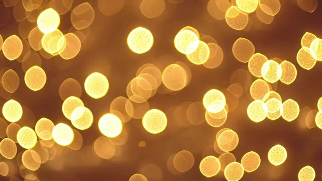 floating calm soft cozy golden christmas lights background, bokeh, blurred, yellow