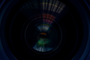 Macro camera lens,light reflections in a camera lens,Camera and lens Zoom, close-up 